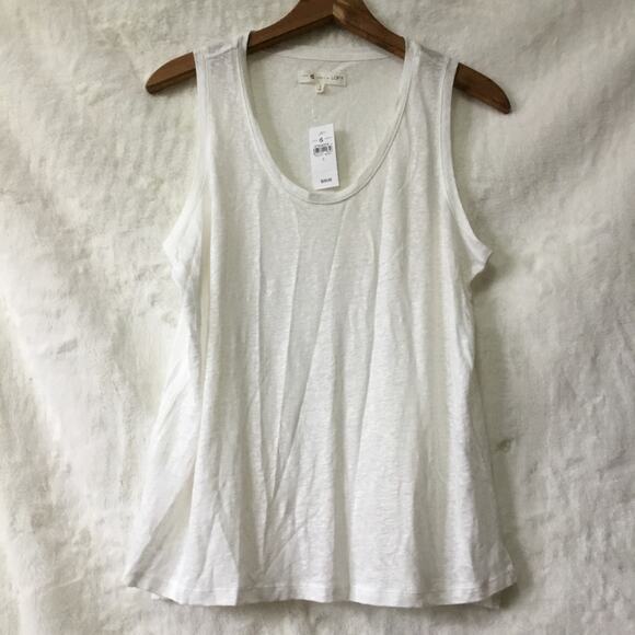 Lou & Grey by Loft White Linen Tank Top - Picture 2 of 15